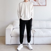 어나더디 남성용 스판 밴딩 카고 조거 팬츠