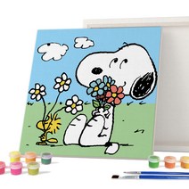 아이러브페인팅 피너츠 DIY PAINTING 25 x 25 cm, 스누피 꽃다발