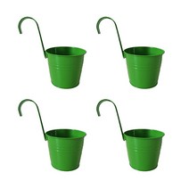 발코니 후크 버킷 캔디 양동이 행잉 화분 4p, 그린