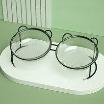 파스텔펫 반려동물 테디 프레임 받침대 식기 세트, 블랙, 1세트