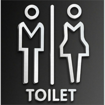 카페 화장실 도어사인 남여공용 표지판 02 실버, 1개, TOILET
