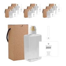 통통 납작 꿀병 페트 500ml + 원터치브릿지 옐로우캡 + 심플 꿀벌화분 L 스티커 + 봉인스티커 + 박스 세트, 10세트