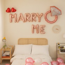 조이파티 프로포즈 이벤트 은박풍선 MARRY ME + 다이아반지 + 미니하트 2p + 풍선 30p 세트, 로즈골드(MARRY ME 풍선), 로즈골드(다이아반지 풍선), 레드(미니하트 풍선), 랜덤발송(풍선), 1세트