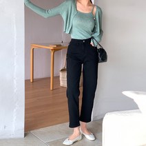 어썸풀 여성용 글로 스판 롱 데님 팬츠