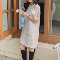 르세린 트위드 포켓 반팔 미니 원피스 cpops8284k2a