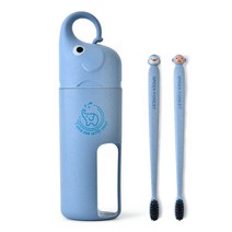 마켓A 휴대용 코끼리 양치컵 세트 블루, 1세트