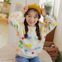 릴리푸리 여아용 위글 기모 맨투맨