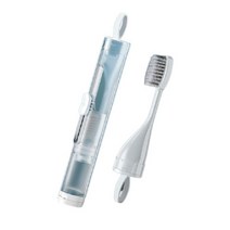 미빌 휴대용 접이식 칫솔 치약 소분 여행용 케이스 + 리필 칫솔 세트 화이트, 1세트