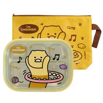 릴팡 카카오프렌즈 유아용 춘식이 스텐식판도시락 가방 세트, 혼합색상, 식판 + 가방