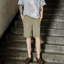 더간지 남성용 베이직 일자핏 허리밴딩 반바지