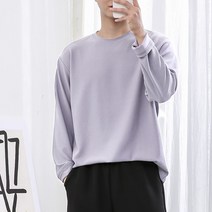 단군 남성용 링클프리 라운드 긴팔 오버핏 티셔츠