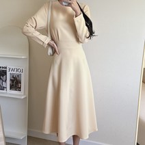 슈가펀 카밀라 심플 라운드 플레어 하객룩 원피스