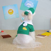 에이미러브즈펫 강아지 골프 클럽 셔츠 + 모자 세트, 그린