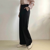 플랜데이 여성용 스프링 핀턱 와이드 옆트임 슬랙스