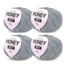 니뜨 허니 3ply 뜨개실 45g x 4p + 무료 도안 세트, 20 멜란그레이