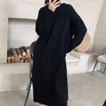 민성컴퍼니 후드 니트 임산부 원피스