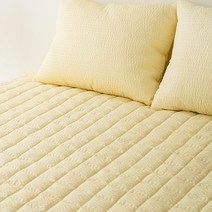 이불넷 시어서커 프레시 고정밴드형 누빔 침대패드, 레몬옐로우