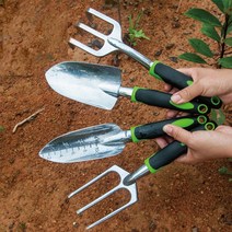 더플로우 녹슬지 않는 알루미늄 만능 원예 도구 그린 넓은삽 + 눈금삽 + 세발갈퀴 + 일자갈퀴, 1세트