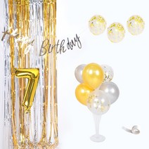 파티쇼 생일파티 장식세트 7세, 골드실버, 1세트