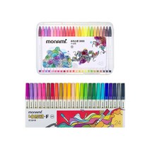 모나미 꾸미기 2 프러스펜 48색 + 네임펜 24색 세트, 혼합색상, 1세트