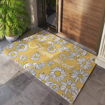 바닥부터 화사하게 다양한 일러스트 도어 발매트 노란데이지 50cm x 120cm x 두께 1cm