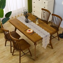 마켓에이 럭셔리 레이스 테이블러너, 베이지, 30 x 180 cm