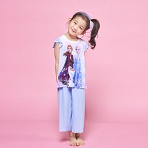 겨울왕국2 여아용 하늘 7부 실내복 상하 세트