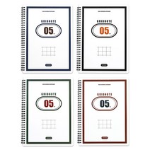 핑크풋 3000 소프트 그리드 노트 4종 세트, GREEN, BLUE, RED, BLACK, 1세트