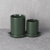 블룸엣홈 몬타지오 물빠짐 수저통 2구, 그린, 1개