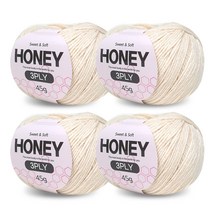 니뜨 허니 3ply 뜨개실 45g x 4p + 무료 도안 세트, 41 크림살색