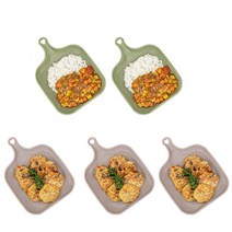 파스텔 아동용 간식접시 5p 세트, 1세트, 샌드그레이 3p + 올리브그린 2p