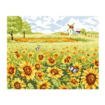리빙듀오 DIY 유화그리기 40 x 50 cm, A-046 풍차 해바라기