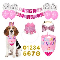 마켓감성 반려동물 생일 모자 풀 플래그 세트, 타입3, 1세트