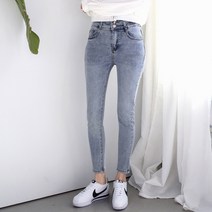 수비진 여성용 투버튼 스키니진 청바지 SP158