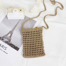 러브컨츄리 핸드폰 미니 네트백 뜨개질 DIY 키트, 1세트, 604 연브라운