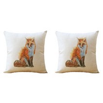 살아있는듯한 눈빛의 동물 일러스트 쿠션 커버 2p