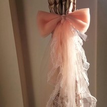 루비코코 레이스 프릴 리본 커튼타이백 20 x 60 cm, 샴페인 싱글, 1개