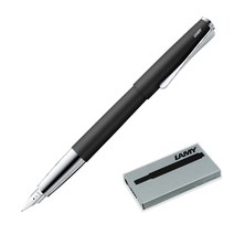 LAMY 067BK 스튜디오 만년필 + 잉크 카트리지 5p, F, 블랙(만년필), 블랙(잉크 카트리지)