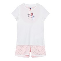 쁘띠바또 여아용 도트해마 반팔 실내복 상하의 세트