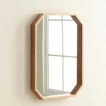 조은세상 델라 원목 팔각 거울, 브라운