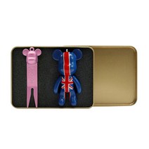 포포베 골프 퍼터 키퍼 그린보수기 + 피규어 + 틴트케이스 세트, 영국(피규어), 핑크(그린보수기), 1세트