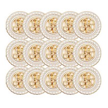 동대문단추왕 럭셔리2에라코트 단추 21mm, 골드화이트, 15개