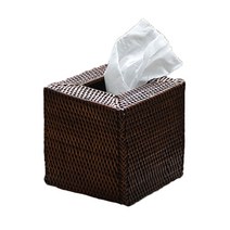 JCP 보헤미안 라탄 티슈 케이스 브라운, 1개