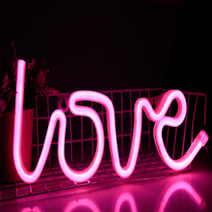새로그린 LOVE USB 건전지 LED 네온사인, 핑크