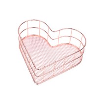 하트 메쉬 철제 트레이 오거나이저 YT_RA967, 로즈골드, 1개