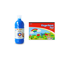 프리모 핑거 페인트 파랑 750ml + 종이나라 패드 40p 세트, 1색