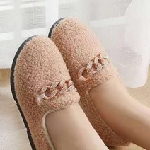 빈슈 여성용 체인 털 단화