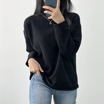 오오엘 여성용 롤롤 루즈 라운드 니트