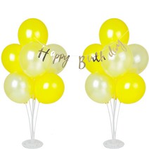 파티쇼 풍선꽂이장식 옐로우파티 70cm 2세트 + 가랜드 골드, 혼합색상, 1세트