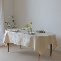 코티지 양면 TPU 광목 방수식탁보, 내츄럴워싱, 270 x 150 cm
